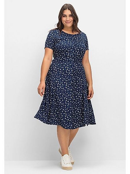 Sheego Blusenkleid Große Größen aus Crêpe, mit Bindeband im Rücken günstig online kaufen