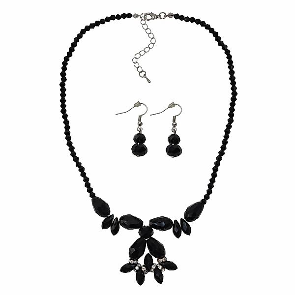 Steuer Paar Ohrhänger "Messing geschwärzt Glasstein Schwarz" günstig online kaufen