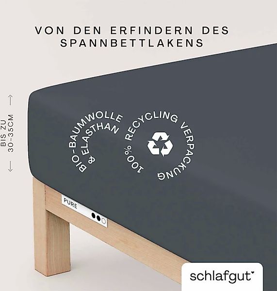 Schlafgut Spannbettlaken »PURE Bio-Baumwolle mit Elasthan, dehnbar blickdic günstig online kaufen