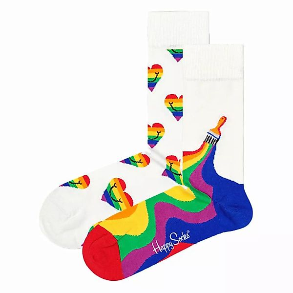 Happy Socks 2er Pack Unisex Socken - Geschenkbox, Farbmix Regenbogen 36-40 günstig online kaufen