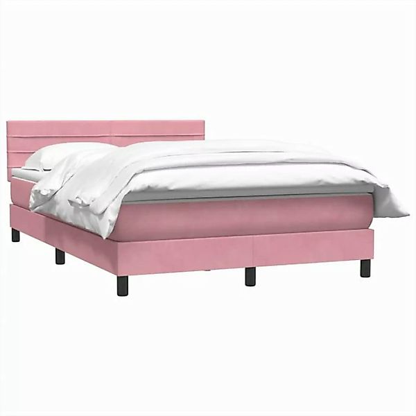 vidaXL Bett Boxspringbett mit Matratze Rosa 140x210 cm Samt günstig online kaufen