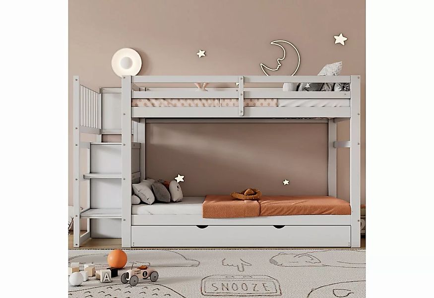 TavilaEcon Etagenbett Kinderbett 90x200cm mit 4 Schubladen und Ausziehbett günstig online kaufen
