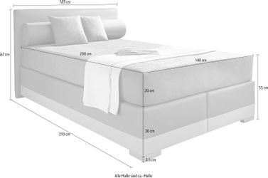 Maintal Boxspringbett "Lago" in 3 verschiedenen Matratzenarten, H2 oder H3 günstig online kaufen