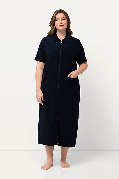 Ulla Popken Bademantel Bademantel Hemdkragen 2-Wege-Zipper günstig online kaufen