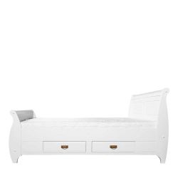 Doppelbett Bettgestell aus Kiefer Massivholz im Landhausstil günstig online kaufen