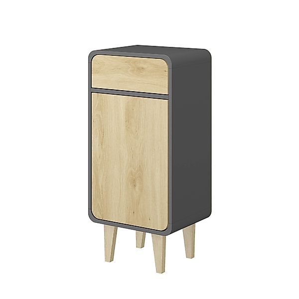 Vicco Midischrank Arla Anthrazit/Goldkraft Eiche 40 x 81 cm günstig online kaufen