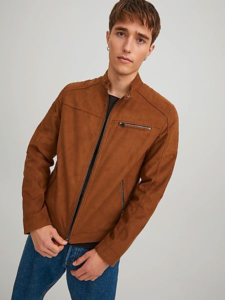 Jack & Jones Lederimitatjacke "JJEROCKY in Kunstlederoptik mit Reißverschlu günstig online kaufen