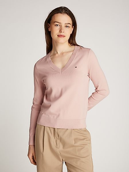 Tommy Hilfiger V-Ausschnitt-Pullover CO JERSEY STITCH günstig online kaufen