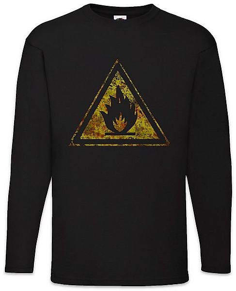 Urban Backwoods Langarmshirt Caution Flammable Vintage Logo Sign Langarm T- günstig online kaufen