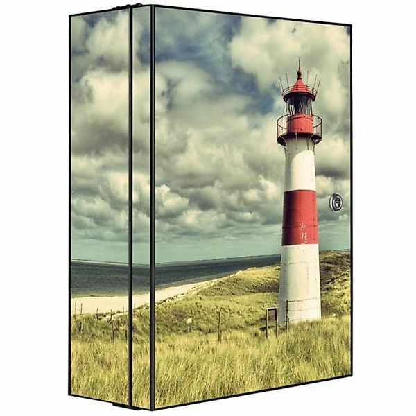 banjado Medizinschrank Stahl Leuchtturm Sylt (abschließbar, 3 große und 2 k günstig online kaufen