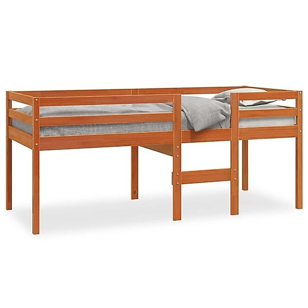 vidaXL Hochbett Etagenbett Wachsbraun 90x200 cm Massivholz Kiefer günstig online kaufen