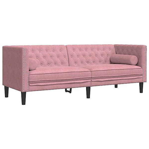 vidaXL Sofa Chesterfield-Sofa mit Nackenrollen 3-Sitzer günstig online kaufen