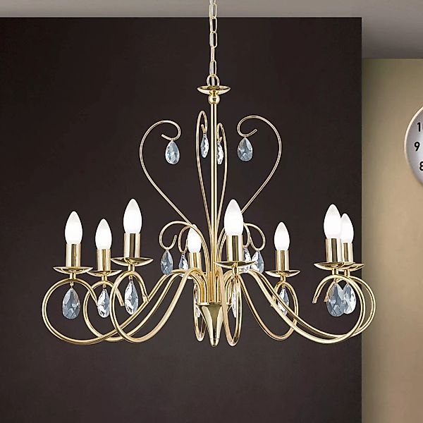Orion Leuchten Kristall Kronleuchter Alessia 68 cm x 58 cm 8 x E14 Gold günstig online kaufen