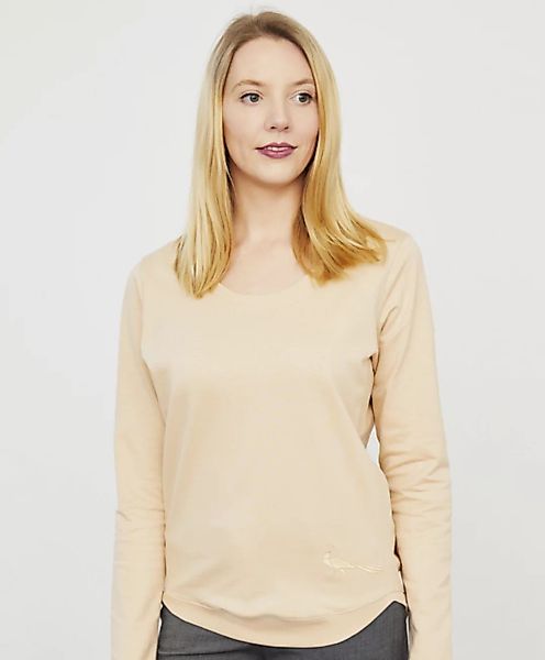Sweatshirt In Bio Baumwolle Mit Gerundetem Saum günstig online kaufen