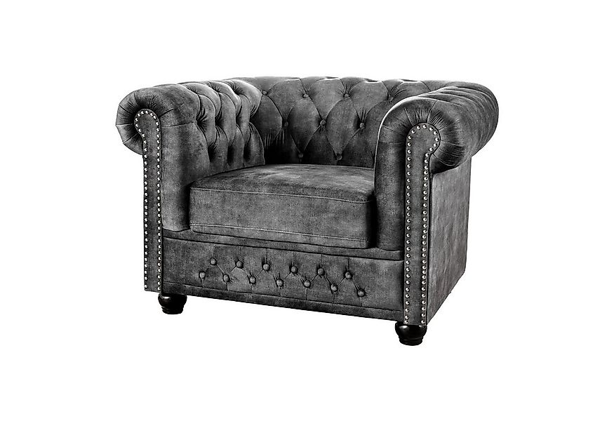 riess-ambiente Sessel CHESTERFIELD 110cm grau (Einzelartikel, 1-St), Wohnzi günstig online kaufen