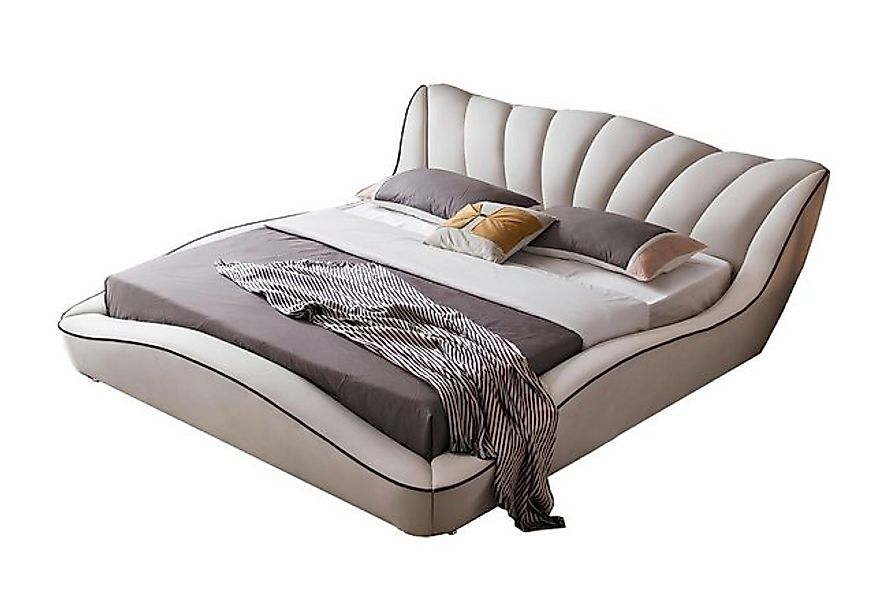 Xlmoebel Bett Neues modernes Design Schlafzimmermöbel in Grau aus Kunstlede günstig online kaufen