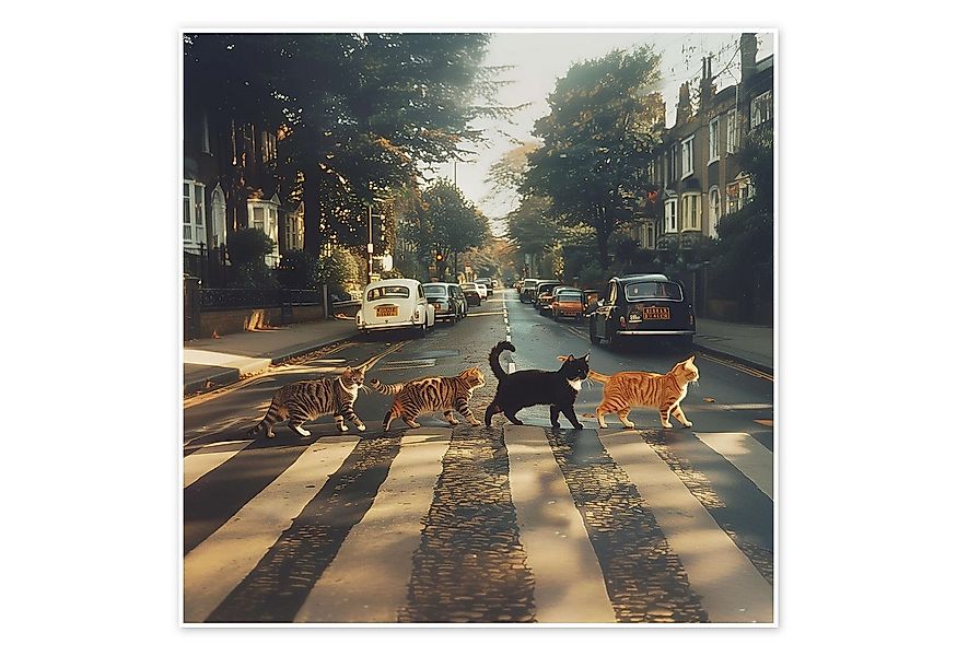 Posterlounge Wandbild Abbey Road Cats, Dikhotomy, erhältlich als Poster, Le günstig online kaufen