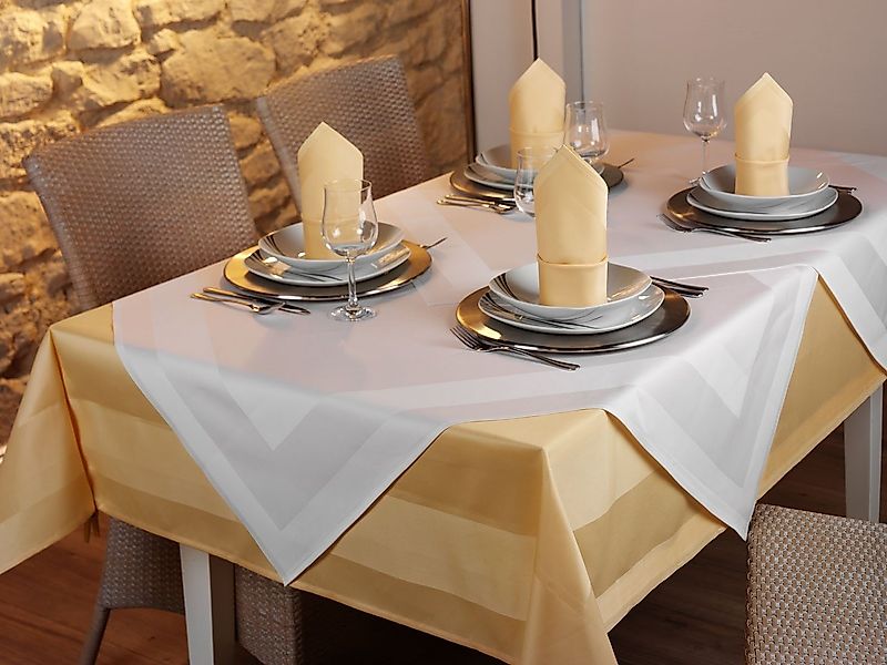 texpot Tischdecke Atlaskante elegant 100% Baumwolle Damast Vollzwirn (1-tlg günstig online kaufen