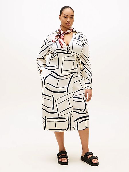 Tommy Hilfiger Curve Shirtkleid "CRV VIS TWILL MIDI SHIRT DRS LS" in großen günstig online kaufen