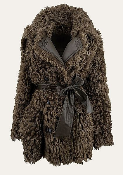 Hollert Winterjacke Damen Lammfelljacke Curly Felicite Olive zum Wenden günstig online kaufen