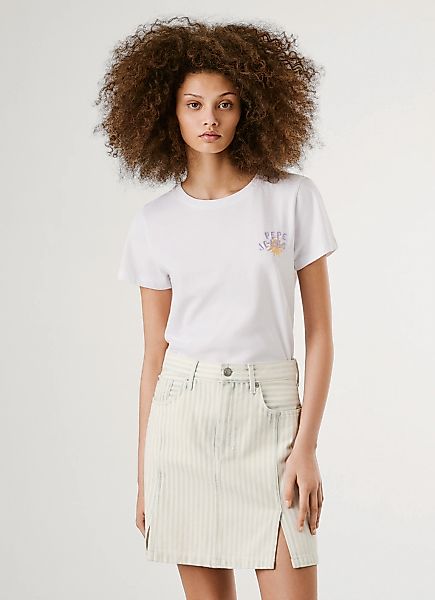 Pepe Jeans T-Shirt "AMANDA" mit Stick- und Druckelementen günstig online kaufen