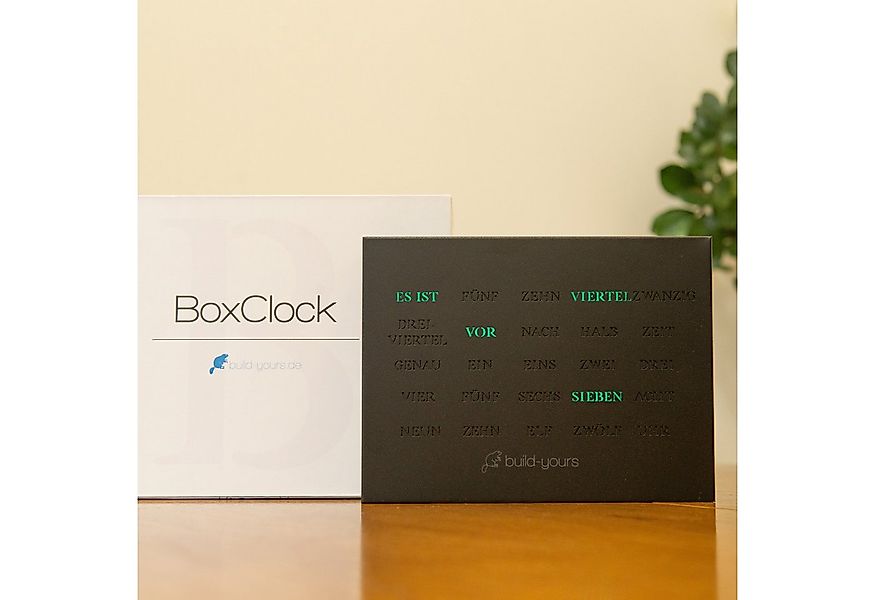 build-yours.de Tischuhr BoxClock Edelstahl - Die Wortuhr für den Schreibtis günstig online kaufen