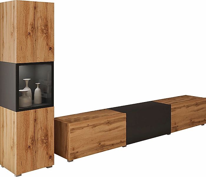 INOSIGN Wohnwand "BERLIN I, Vitrine Türschlag links/rechts wechselbar", (Ko günstig online kaufen