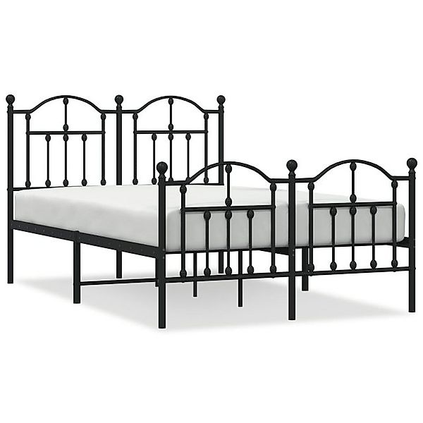 vidaXL Bettgestell, Bettrahmen mit Kopf- und Fußteil Metall Schwarz 120x190 günstig online kaufen