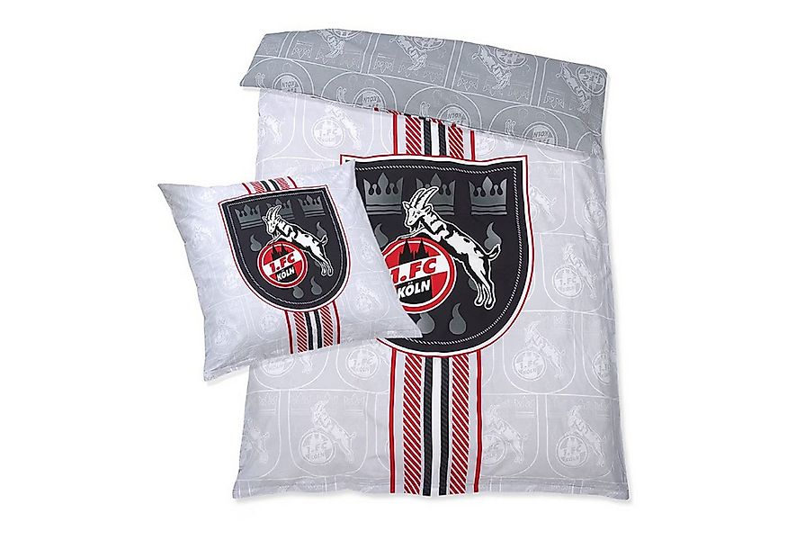 1. FC Köln Bettwäsche "Leuchtend Logo + Stadtwappen" 100% Baumwolle 135 x 2 günstig online kaufen