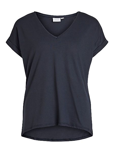 VILA Basic-v-ausschnitt T-shirt Damen Blau günstig online kaufen