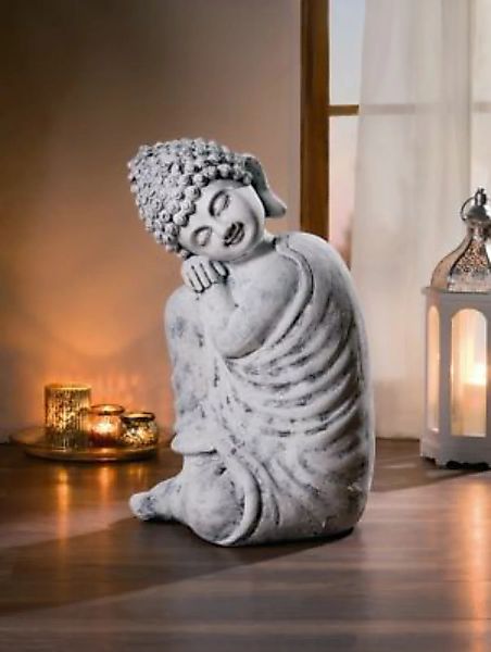 HOME Living Großer Buddha Ruhe Dekoobjekte grau günstig online kaufen