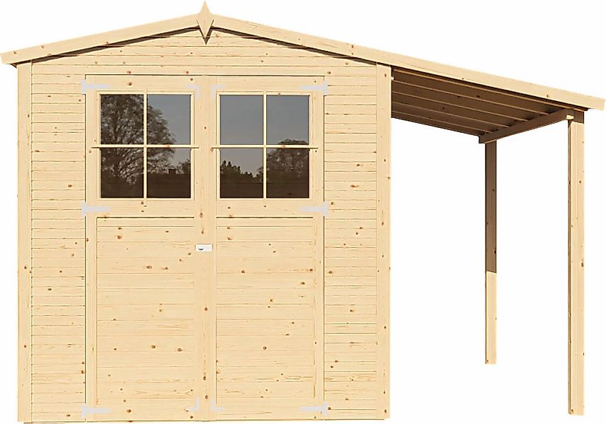 KONIFERA Gartenhaus "Alto 3 PLUS Fineline Satteldach" mit Anbaudach günstig online kaufen