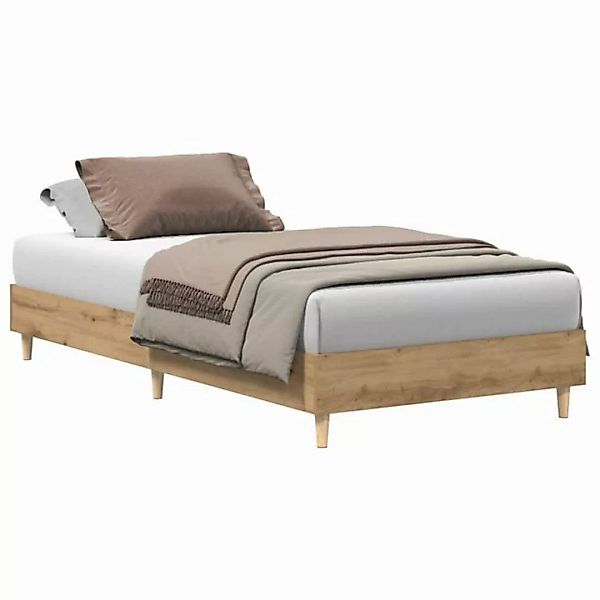 vidaXL Bett Bettgestell ohne Matratze Artisan-Eiche 75x190cm Holzwerkstoff günstig online kaufen