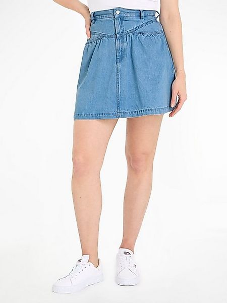 Tommy Jeans Bleistiftrock TJW CHAMBRAY MINI SKIRT Webrock mit Logopatch günstig online kaufen