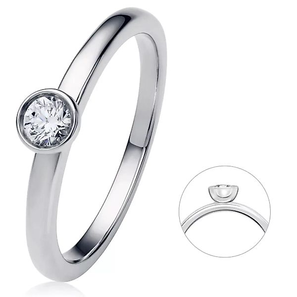 ONE ELEMENT Diamantring "0.2 ct Diamant Brillant Zarge Ring aus 750 Weißgol günstig online kaufen