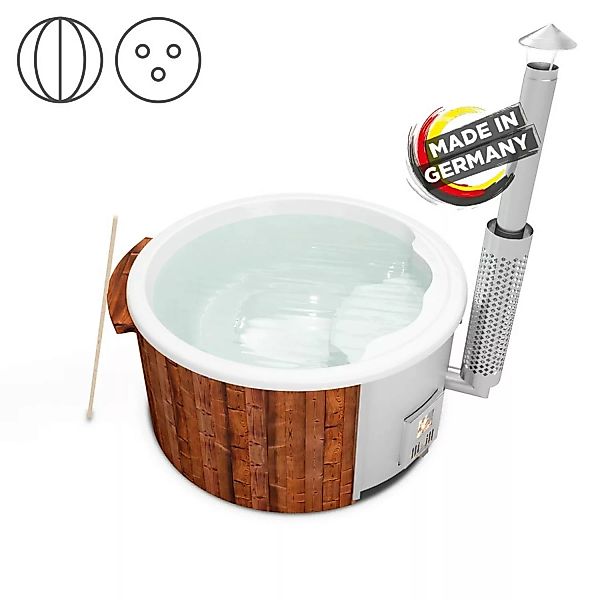 Holzklusiv Hot Tub Saphir 180 Thermoholz Basic Deluxe Wanne Weiß günstig online kaufen