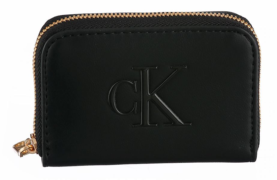 Calvin Klein Geldbörse "BOLD CK MEDIUM ZIP AROUND" Damen Portemonnaie, Geld günstig online kaufen