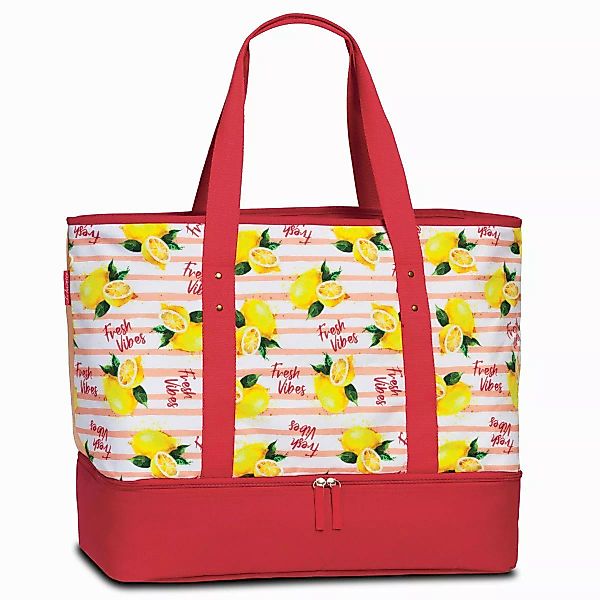 fabrizio® Tragetasche Sommertasche mit Kühlfach, Zitrone günstig online kaufen