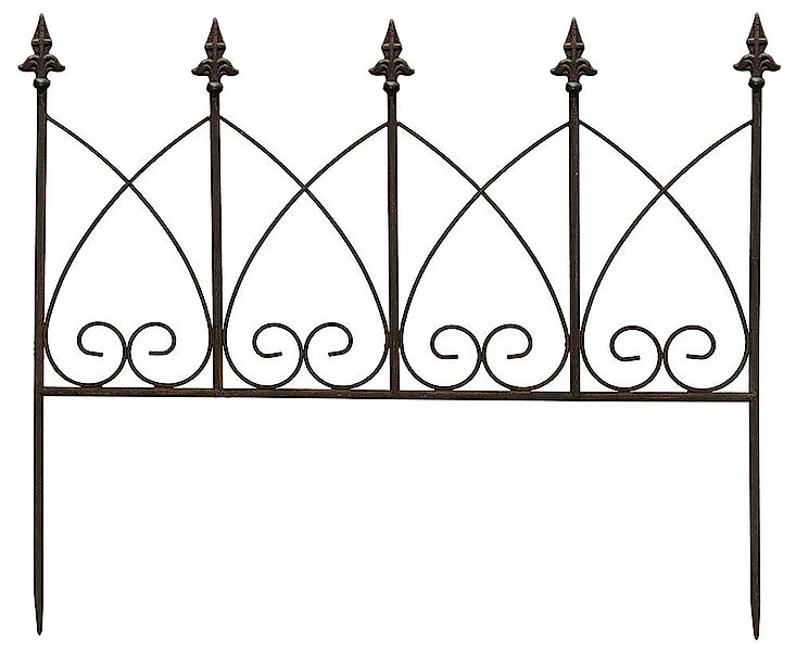 Beetzaun Metall Zum Stecken Beeteinfassung Beetumrandung Antik-Stil Braun 6 günstig online kaufen