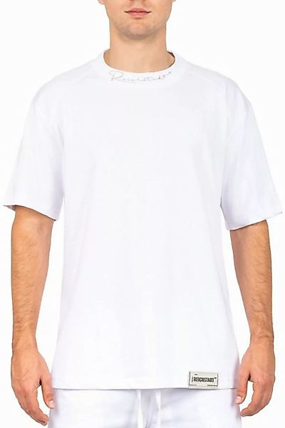 Reichstadt Oversize-Shirt Casual Kurzarm T-shirt 23RS041 White S mit Stitch günstig online kaufen