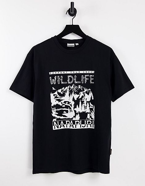 Napapijri – Latemar – T-Shirt in Schwarz günstig online kaufen