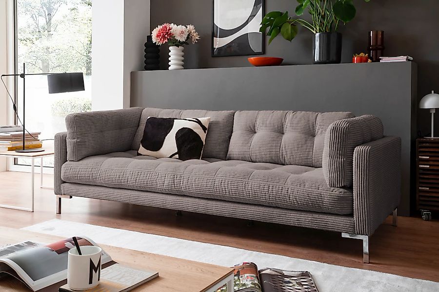 Trends by HG 3-Sitzer "Landau", in Cord-Stoff mit Metallfuß günstig online kaufen