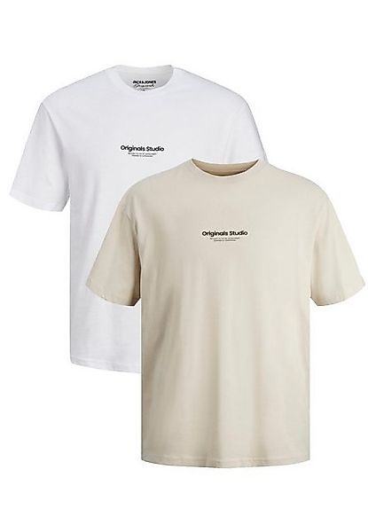 Jack & Jones T-Shirt 2-er Set Logo Kurzarm JORVESTERBRO (2-tlg) JORVESTERBR günstig online kaufen