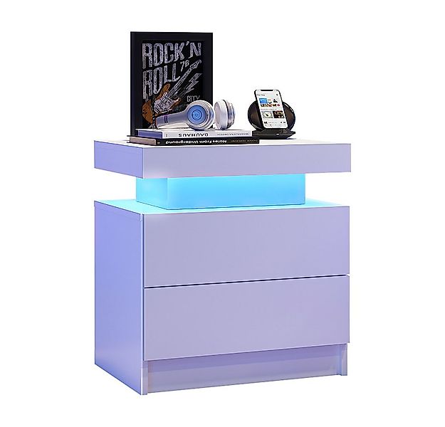 Sweiko Nachttisch Nachtkommode Sofatisch mit LED-Beleuchtung (Nachttische m günstig online kaufen