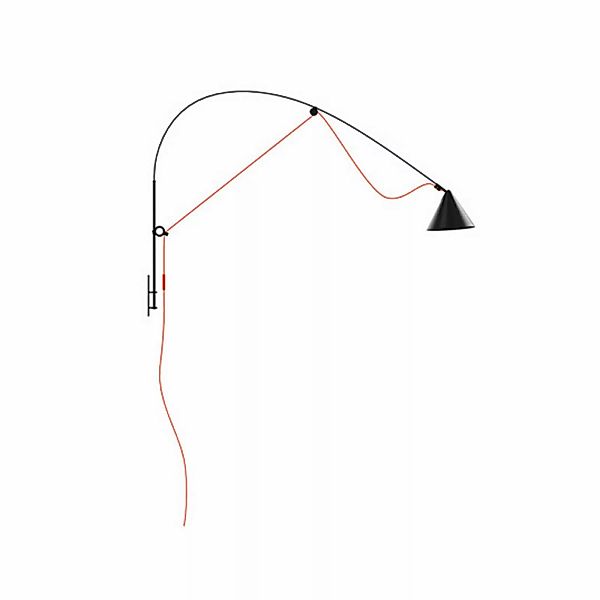 midgard LED-Wandlampe AYNO L, schwarz/orange, 3.000 K 130 cm günstig online kaufen