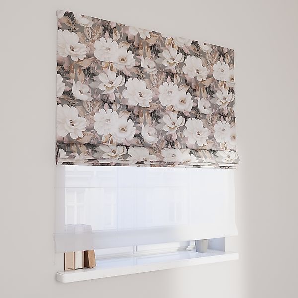 Dekoria Doppelraffrollo Duo, grau-rosa, 120 x 160 cm günstig online kaufen
