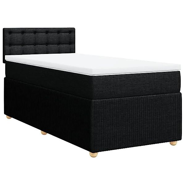 vidaXL Boxspringbett mit Matratze Schwarz 90x200 cm Stoff 3287355 günstig online kaufen