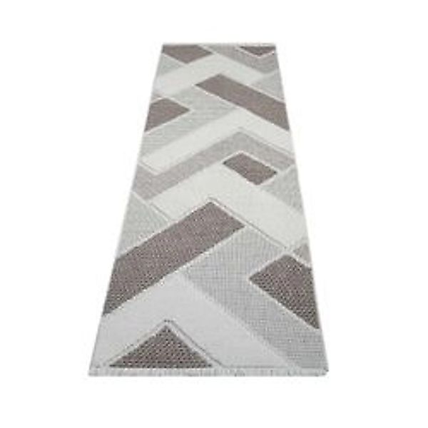payé Teppich Linda 77 Kurzflor 80x300 cm Beige Geo-Muster günstig online kaufen