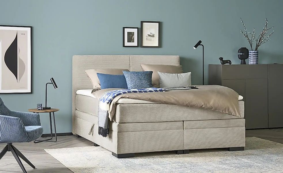 Boxi Boxspringbett mit Bettkasten Boxi Classic ¦ beige ¦ Maße (cm): B: 160 günstig online kaufen