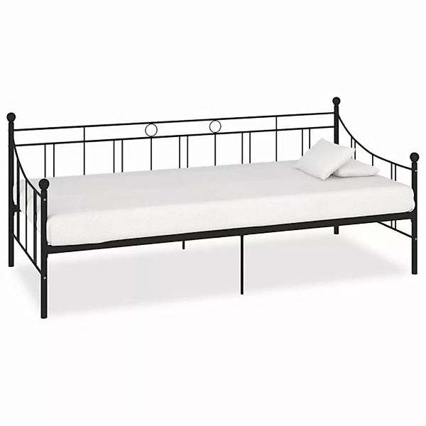 vidaXL Bettgestell Tagesbett-Rahmen Schwarz Metall 90200 cm Bett Bettrahmen günstig online kaufen